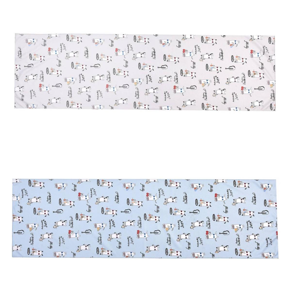 クスグルひやっと冷感タオル　ネコまるけ柄