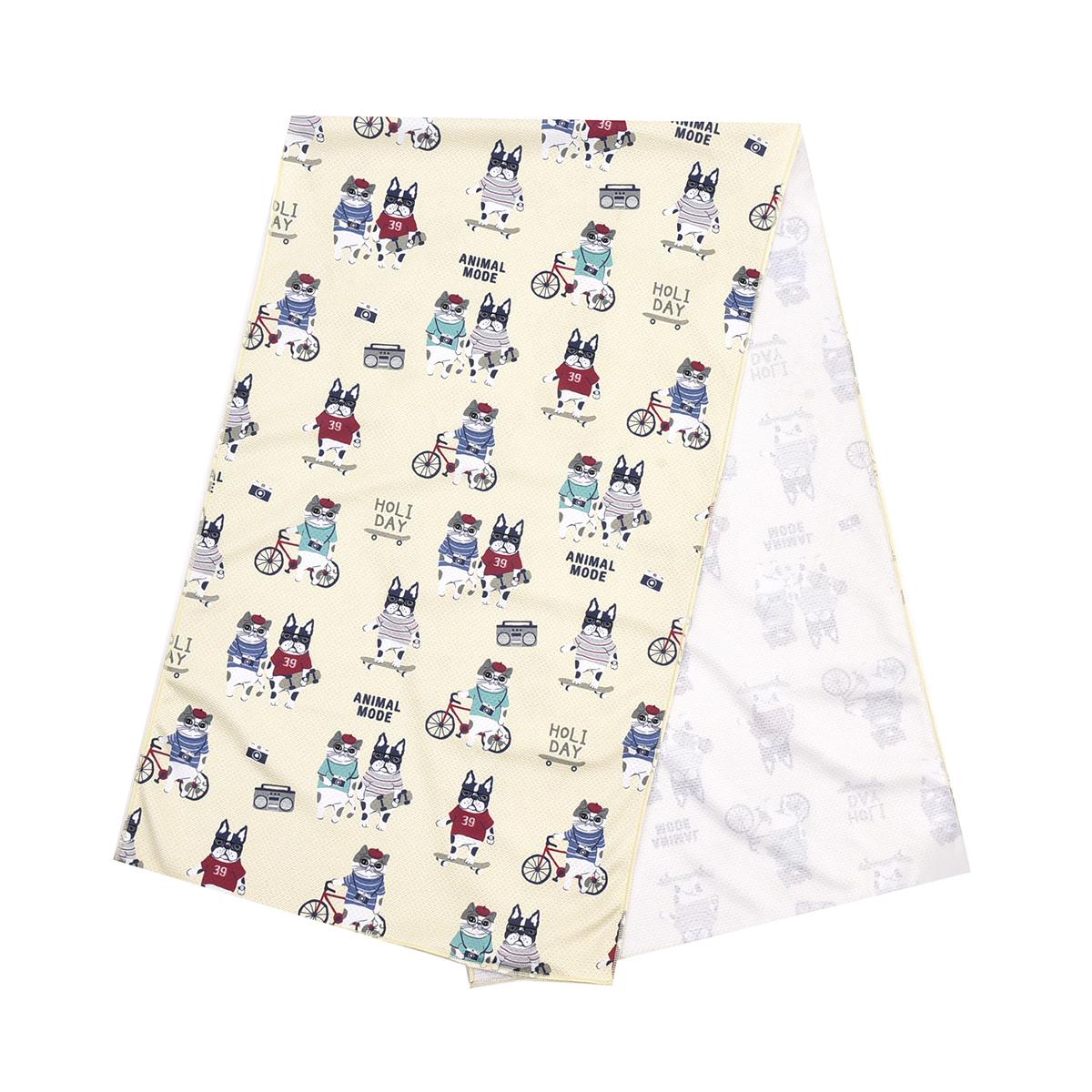 クスグルひやっと冷感タオル　アニマルモード柄ねこ　ネコ　猫