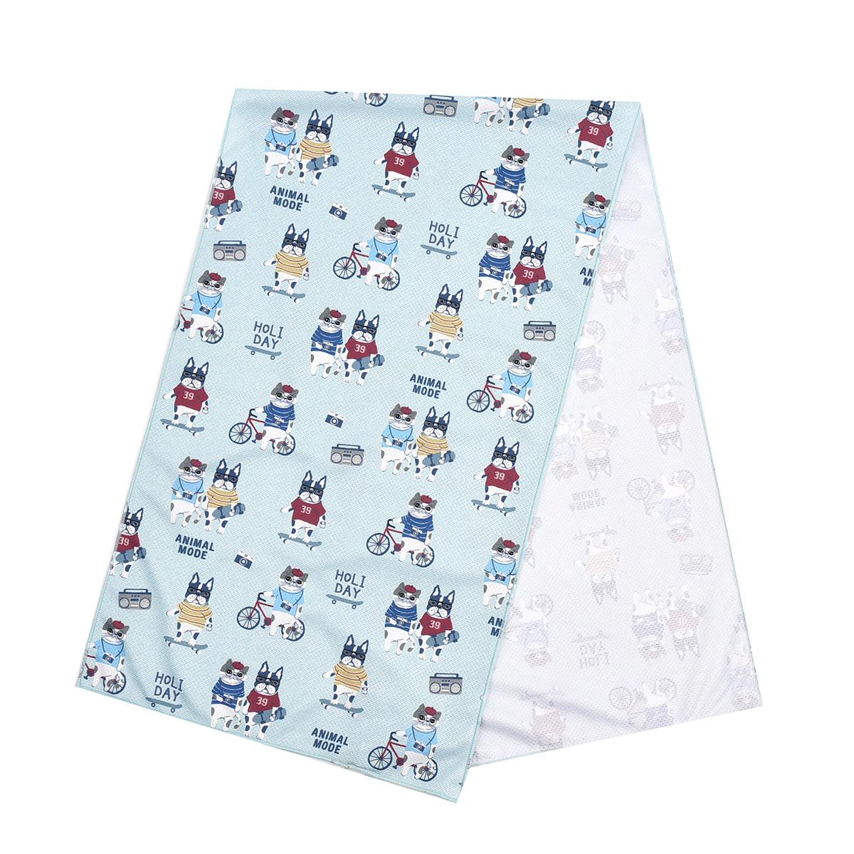 クスグルひやっと冷感タオル　アニマルモード柄ねこ　ネコ　猫