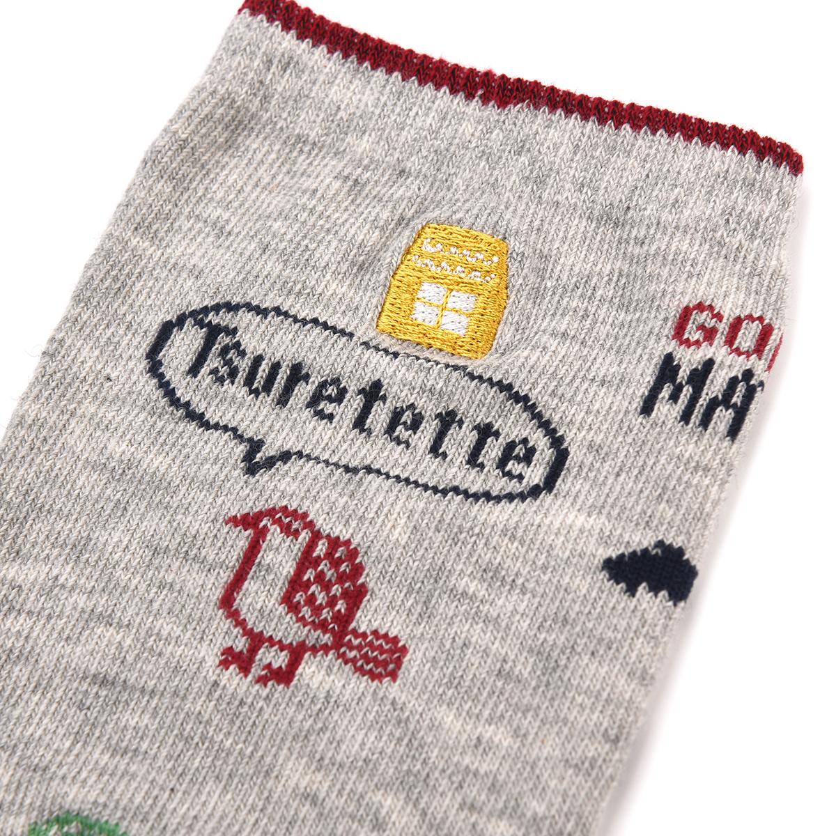 クスグルソックス　ジャガード靴下　マチルダさん柄ねこ　ネコ　猫