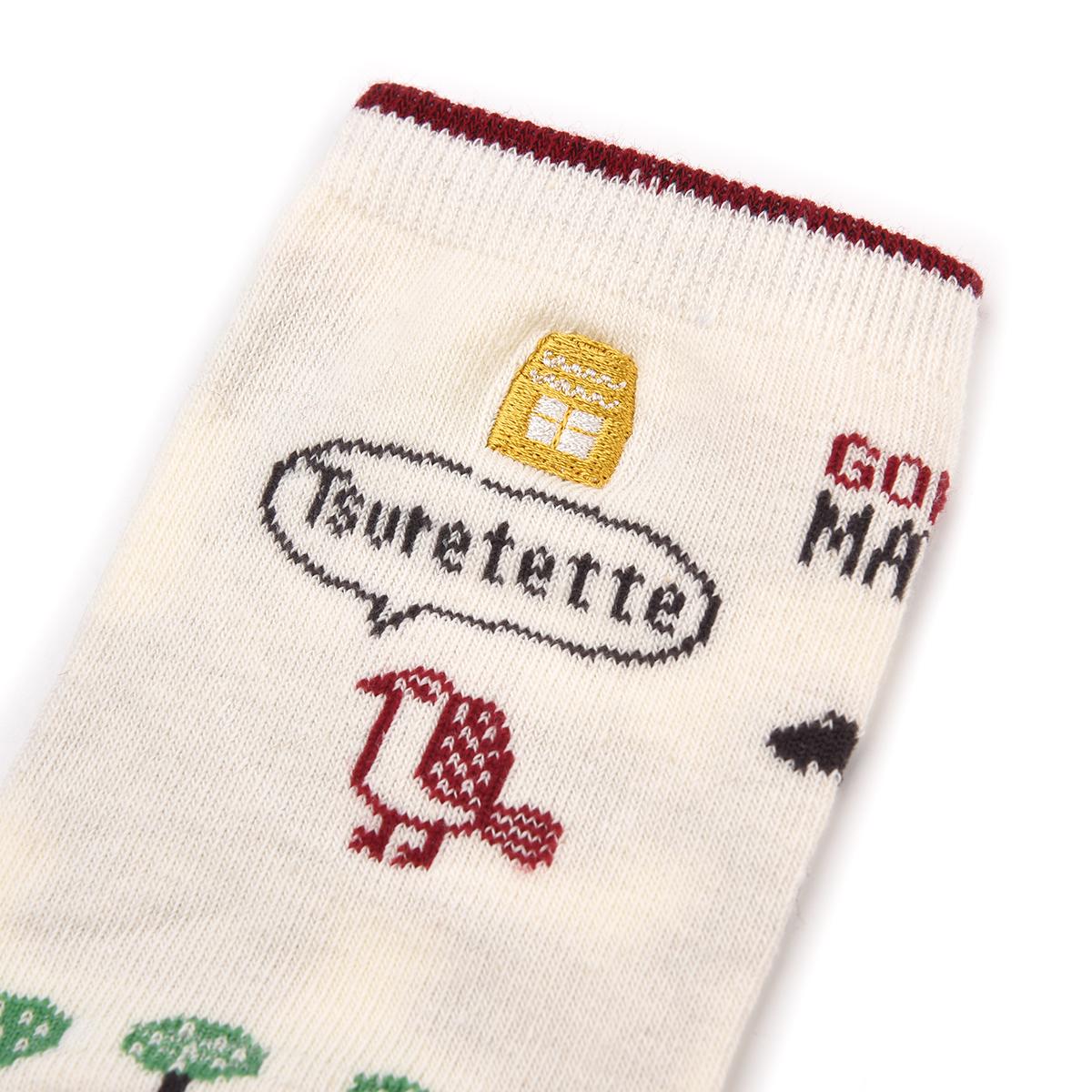 クスグルソックス　ジャガード靴下　マチルダさん柄ねこ　ネコ　猫