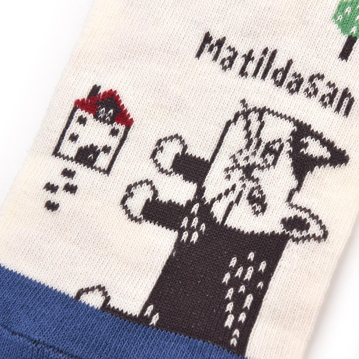 クスグルソックス　ジャガード靴下　マチルダさん柄ねこ　ネコ　猫