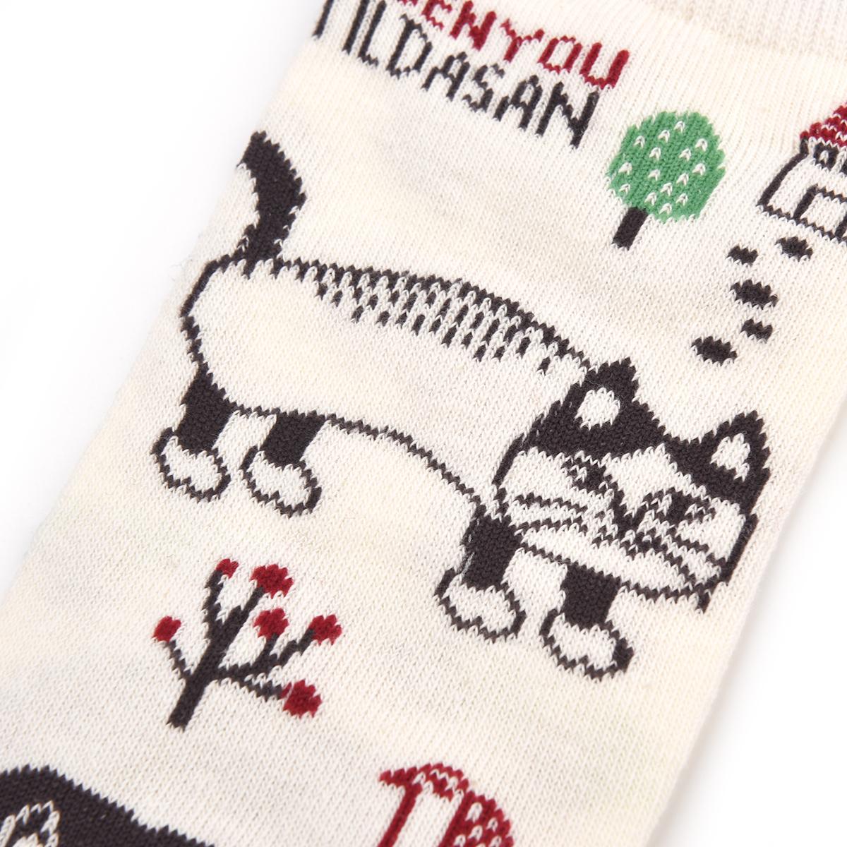 クスグルソックス　ジャガード靴下　マチルダさん柄ねこ　ネコ　猫