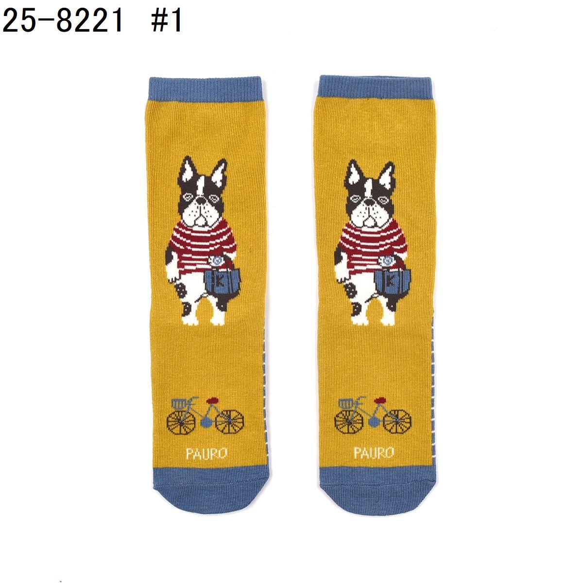 クスグルソックス　ジャガード靴下　パウロ柄