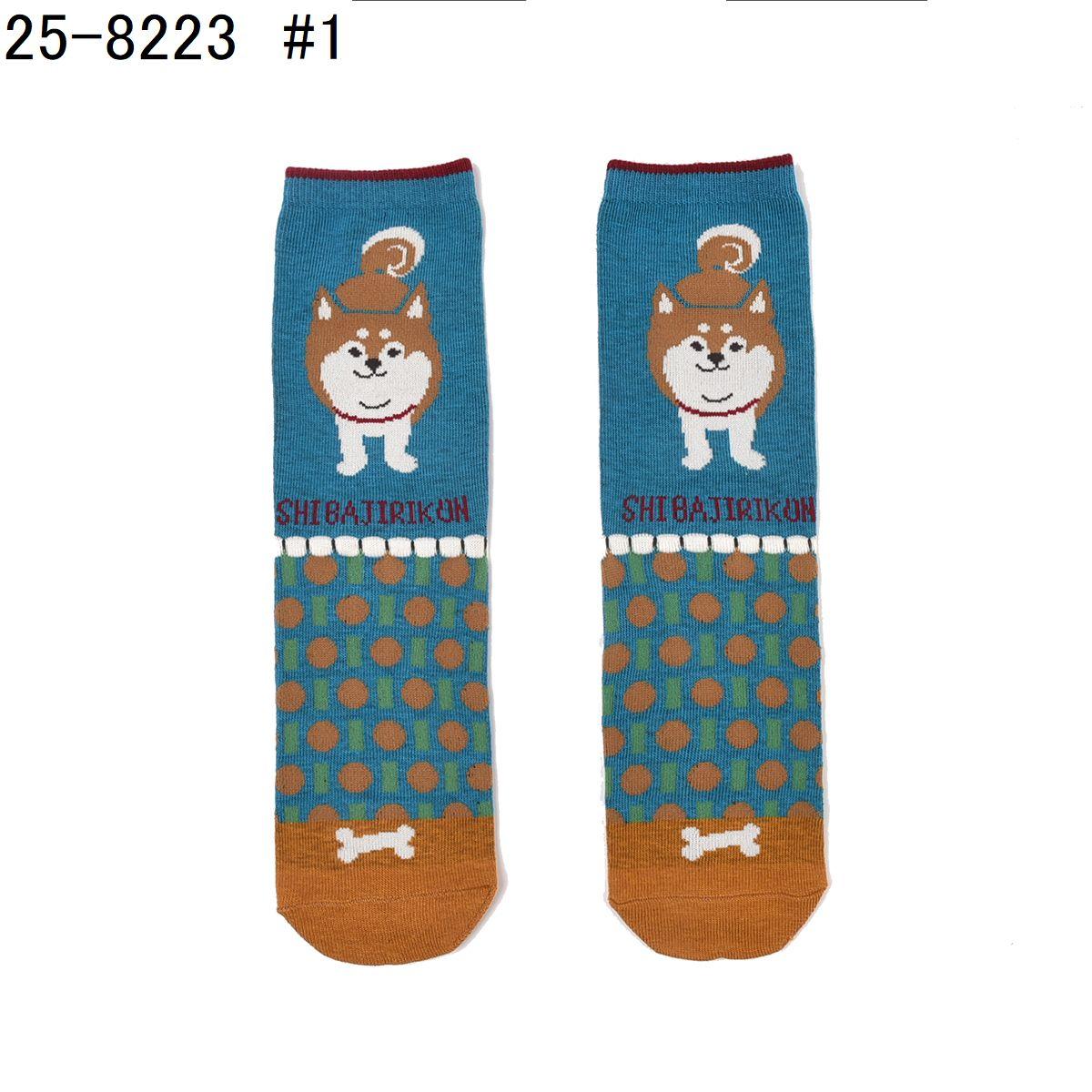 クスグルソックス　ジャガード靴下　柴尻君柄