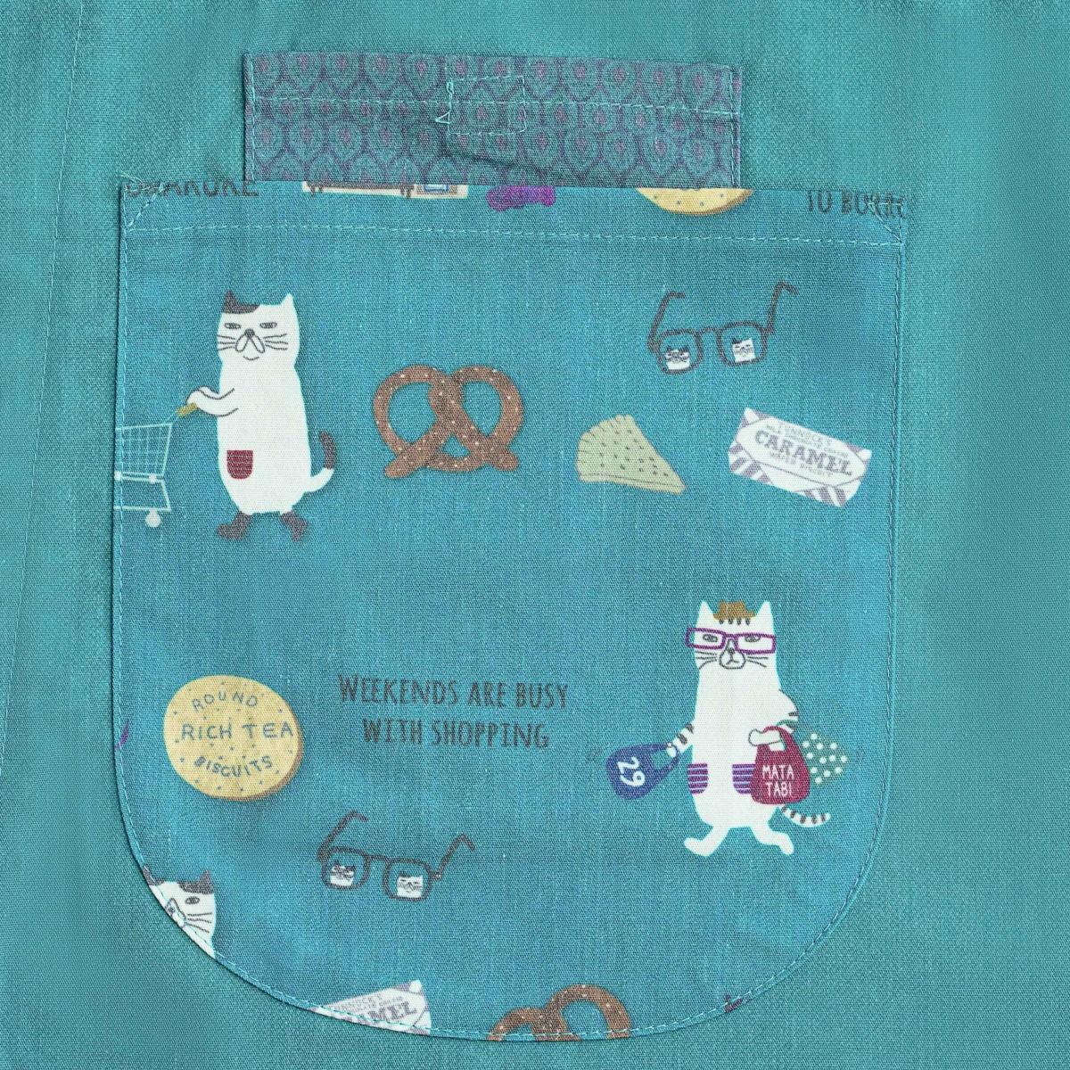 ネコまるけ　両脇釦あきエプロンねこ　ネコ　猫