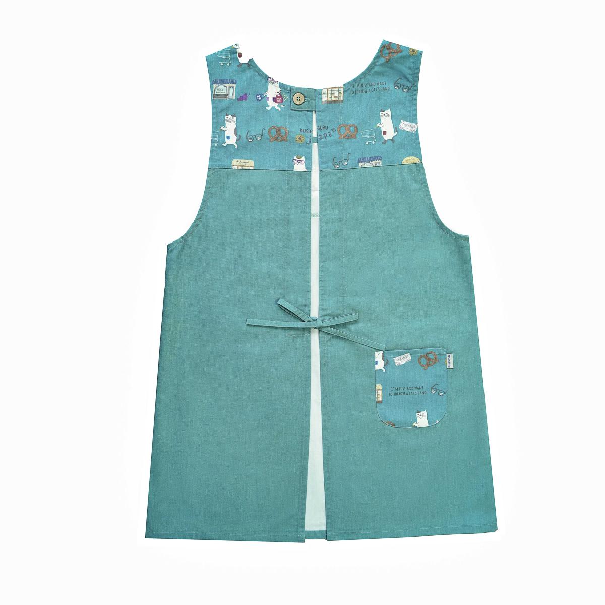 ネコまるけ　釦リボンあきエプロンねこ　ネコ　猫