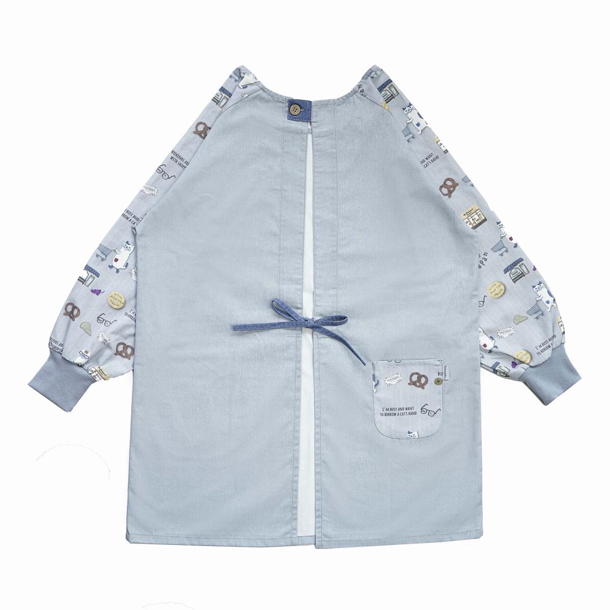 ネコまるけ　釦リボンあきリブカッポウねこ　ネコ　猫