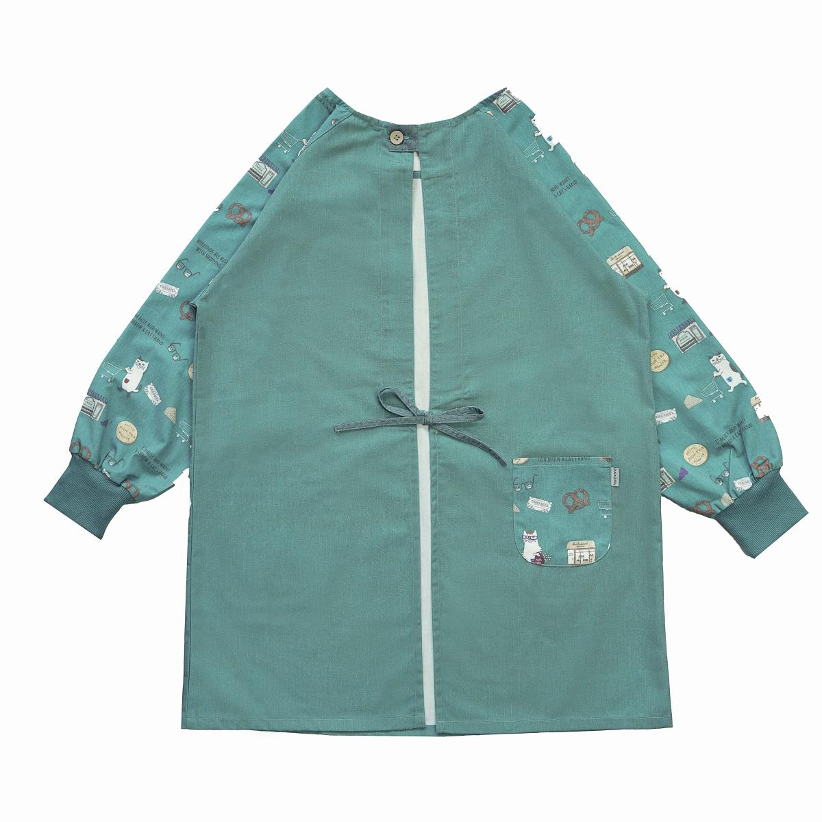 ネコまるけ　釦リボンあきリブカッポウねこ　ネコ　猫