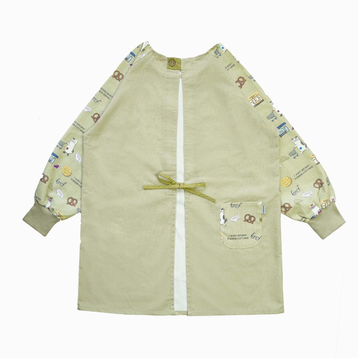 ネコまるけ　釦リボンあきリブカッポウねこ　ネコ　猫