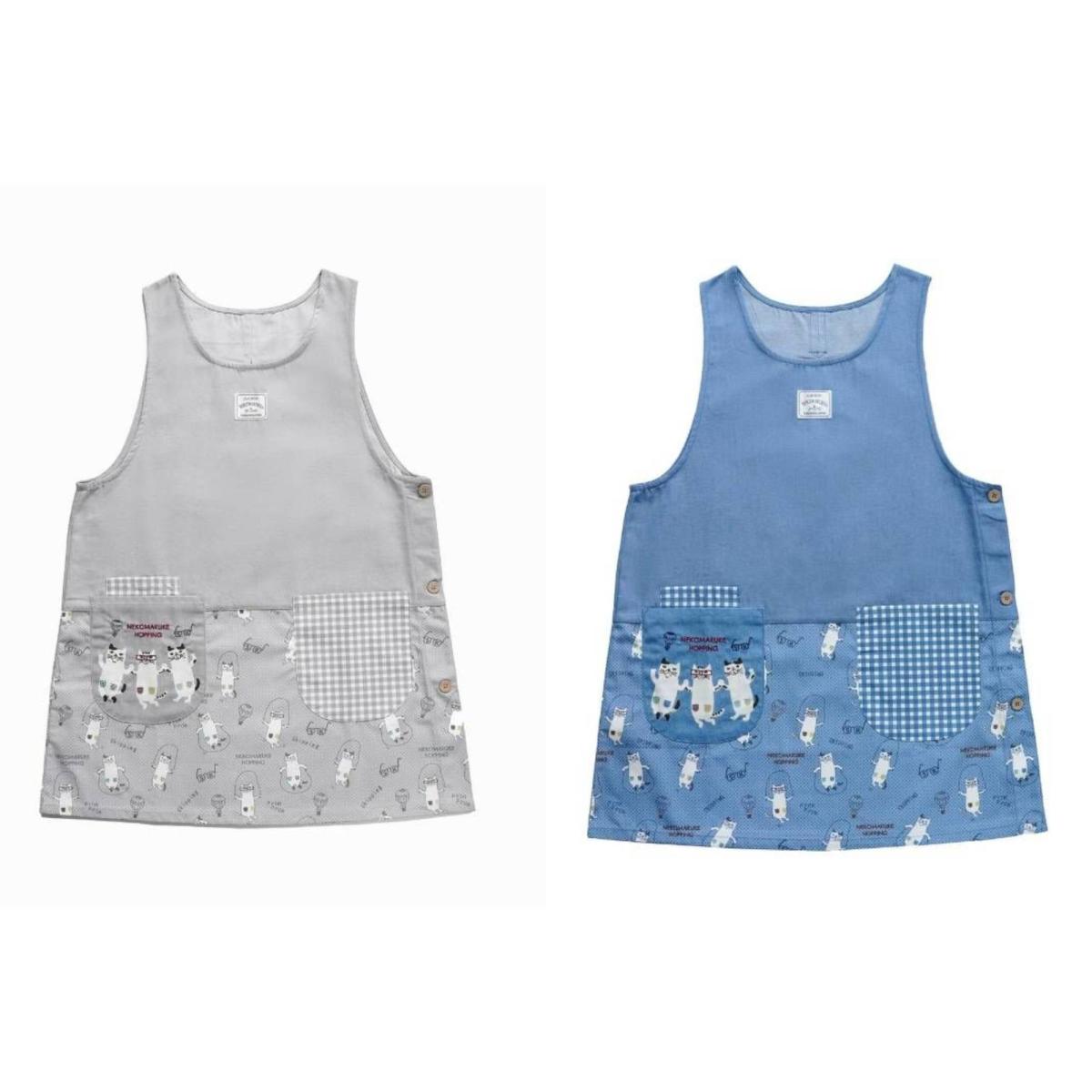 ネコまるけ　両脇釦あきエプロン（ねこ　ネコ　猫）