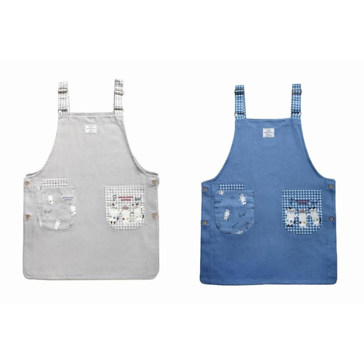 ネコまるけ　両脇釦あきエプロン（ねこ　ネコ　猫）