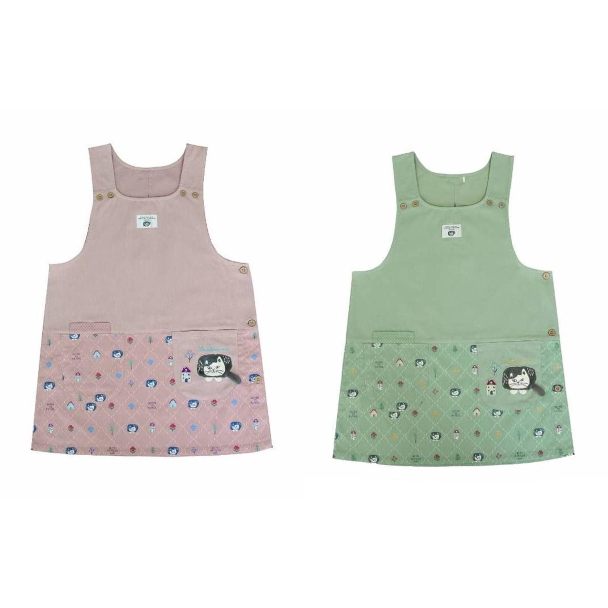 マチルダさん　脇釦あきエプロン（ねこ　ネコ　猫）