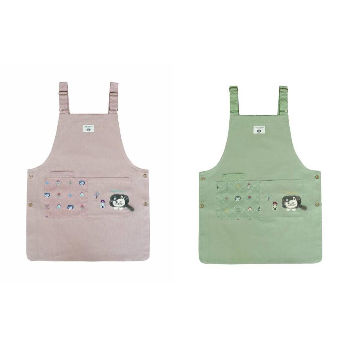 マチルダさん　両脇釦あきエプロン（ねこ　ネコ　猫）