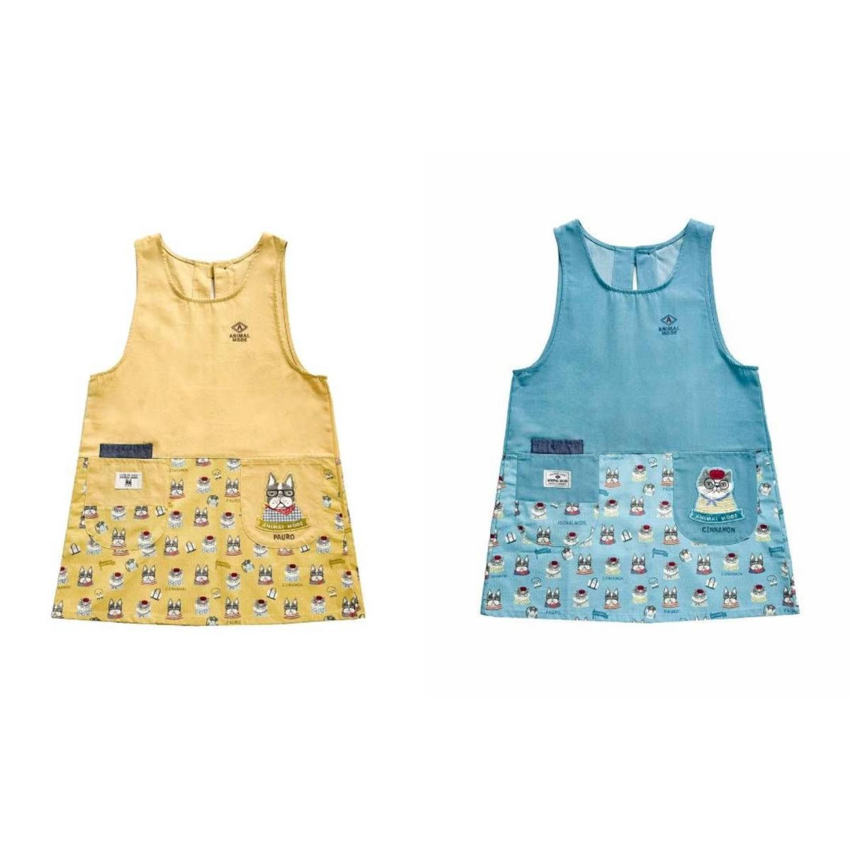 アニマルモード　釦リボンあきエプロン（ねこ　ネコ　猫）