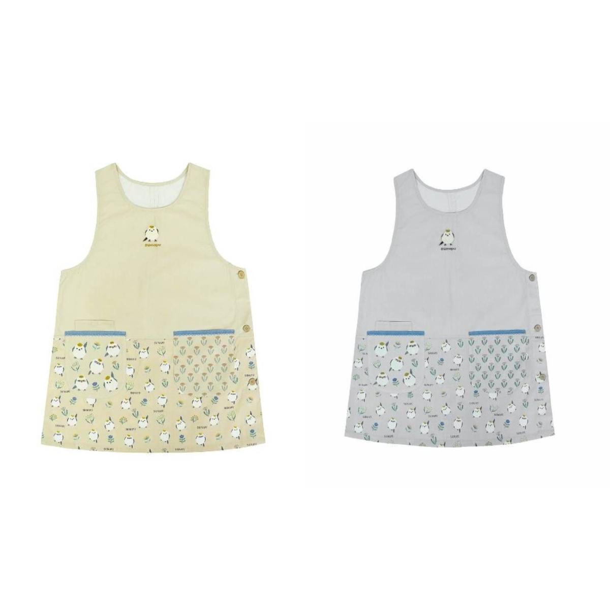 シマエナガ鳥のしまぷうさん　脇釦あきエプロン