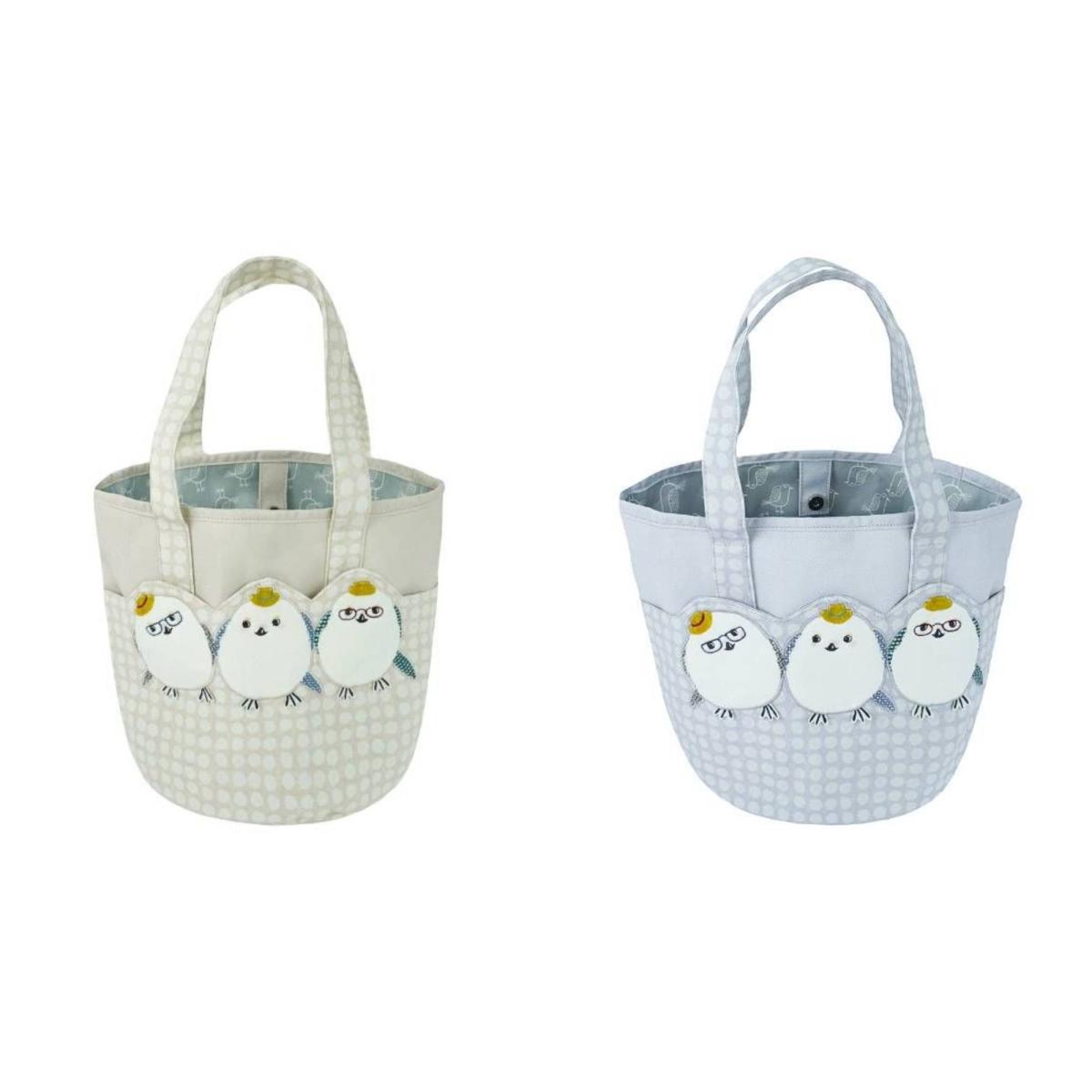 シマエナガ鳥のしまぷうさん　バケツバッグ