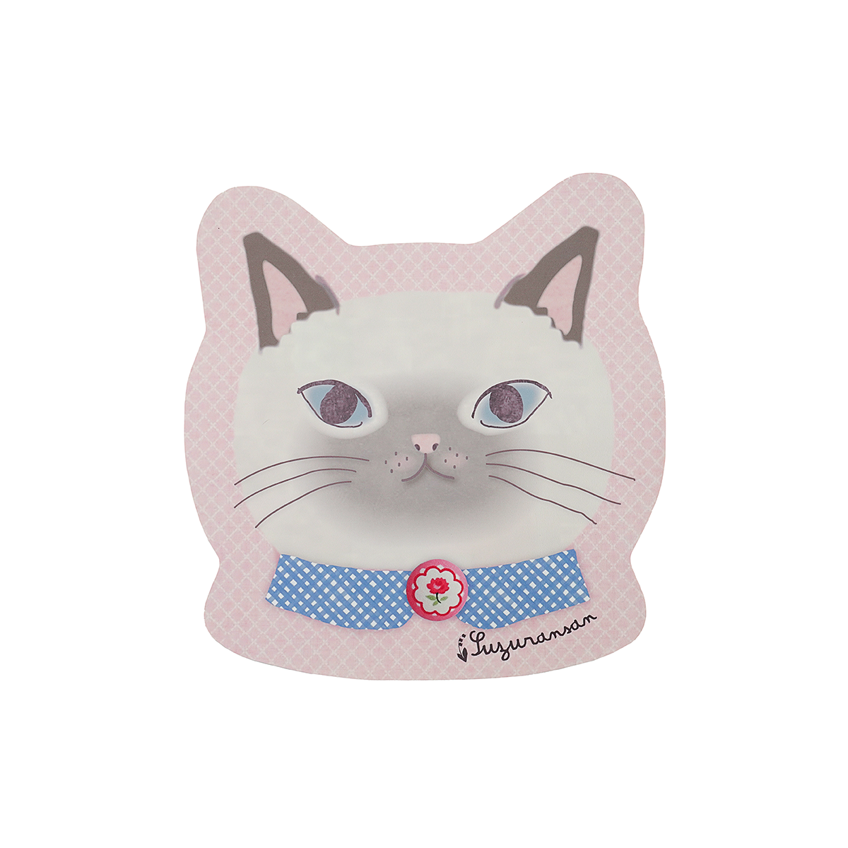 合皮マウスパッド　すずらんさん柄（ねこ　ネコ　猫）