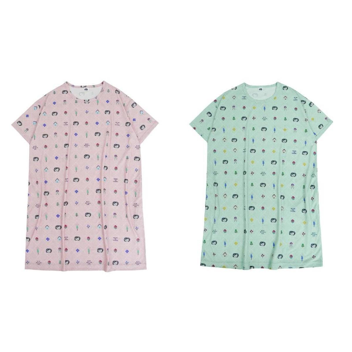 ルームワンピースTシャツ　マチルダさんのプリント柄（ねこ　ネコ　猫）