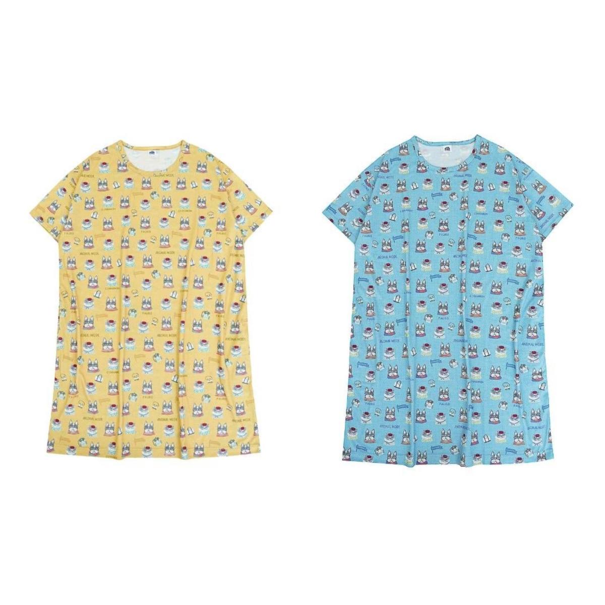 ルームワンピースTシャツ　アニマルモードプリントの柄（ねこ　ネコ　猫）