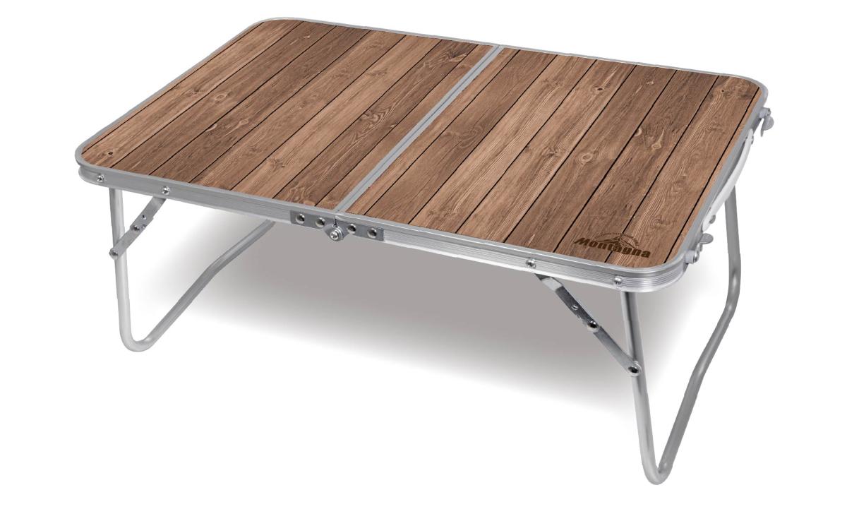 ウッド調折りたたみアルミローテーブル