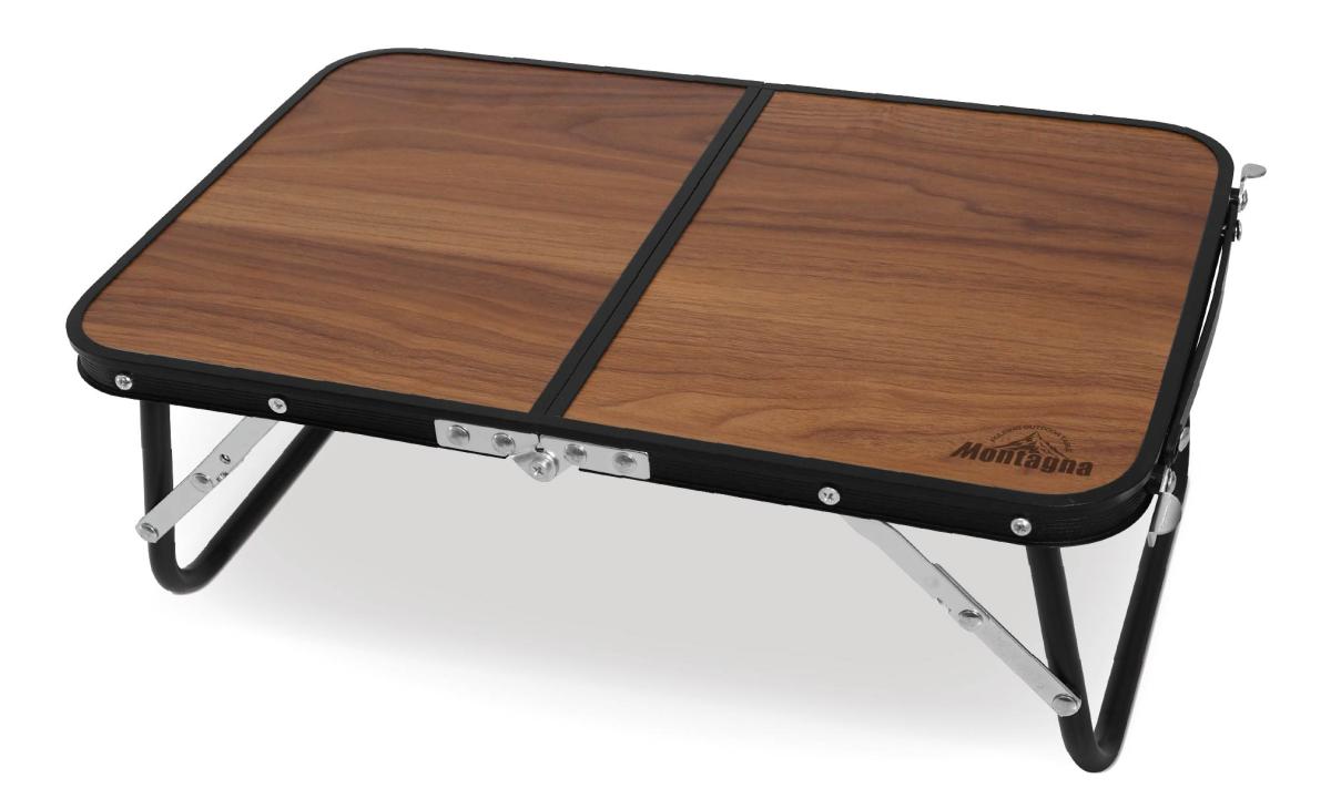 ウッド調折りたたみ コンパクトアルミローテーブル