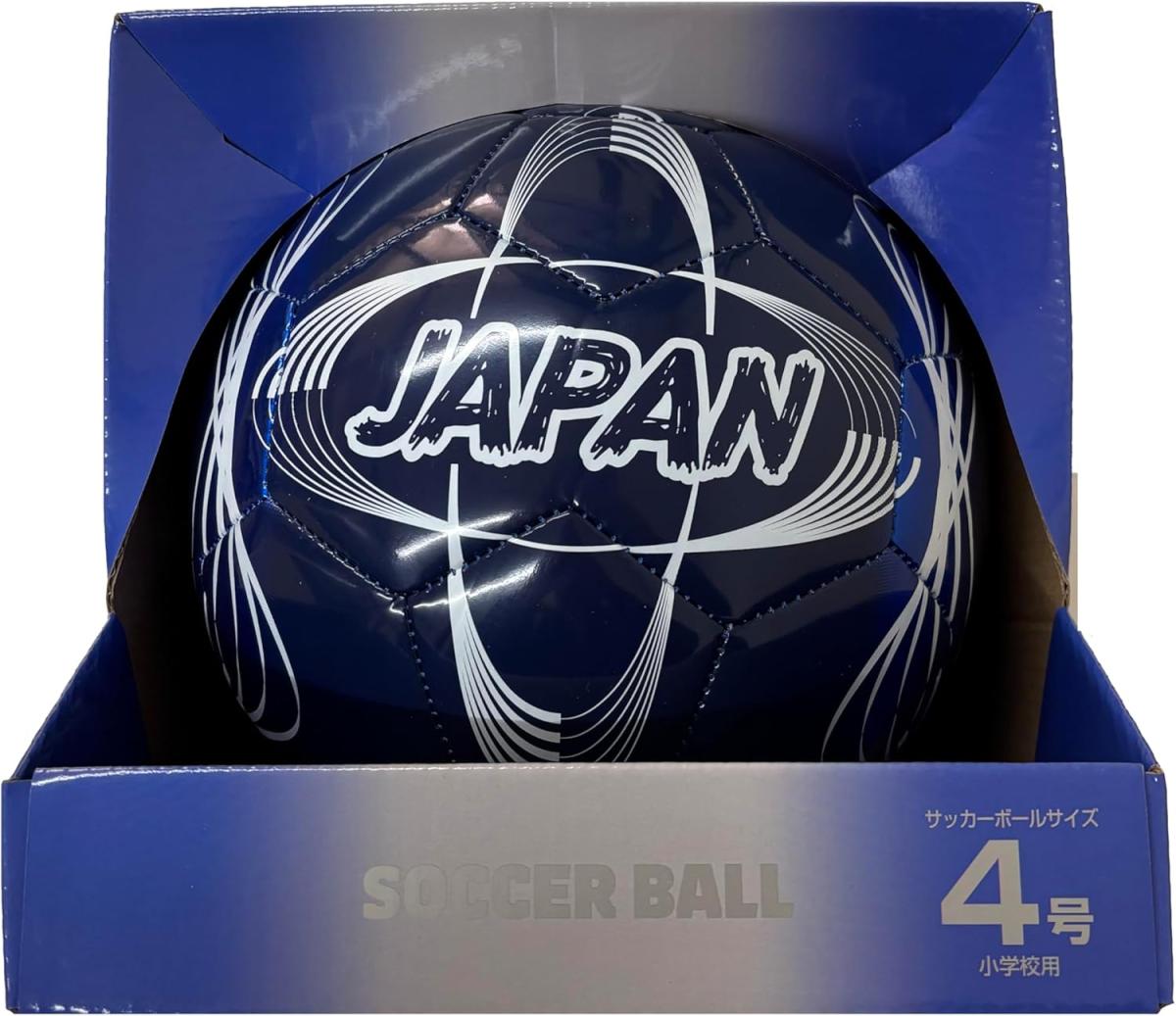 サッカーボール 4号 小学生 練習用 JAPANロゴ ブルー