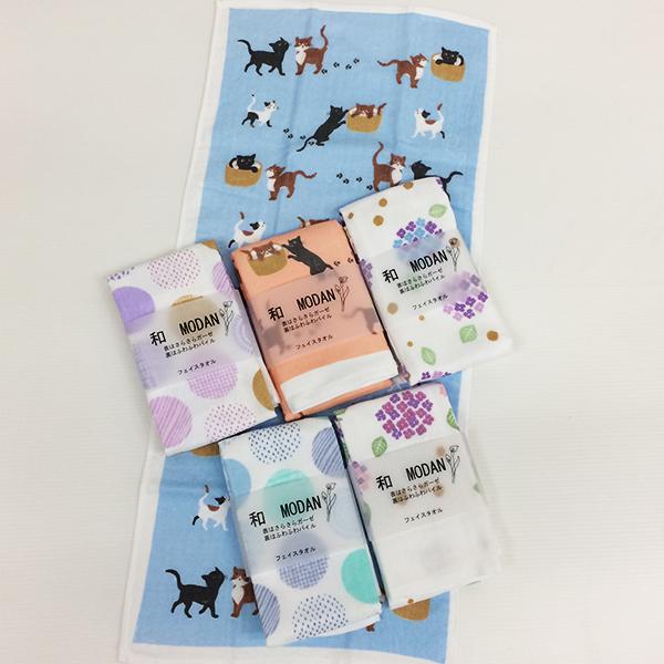 表ガーゼフェイスタオル帯巻き3柄込