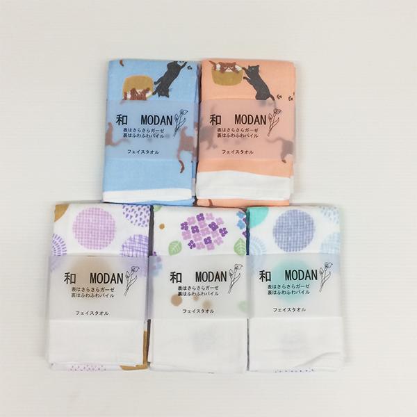 表ガーゼフェイスタオル帯巻き3柄込