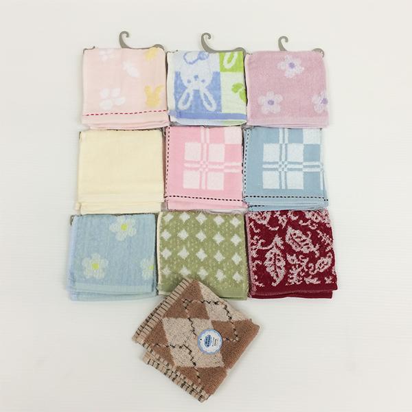 ジャガードタオルハンカチハンガー付き柄込