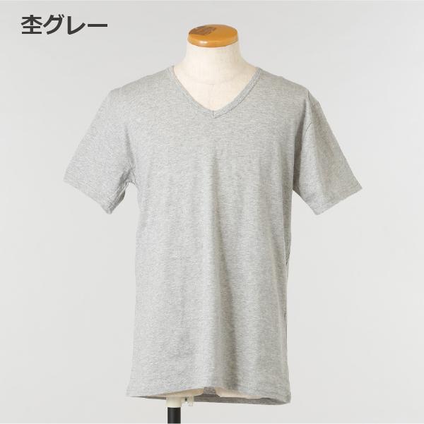 メンズ 綿100 半袖 インナー Vネック シャツ 無地 紳士 Tシャツ 天竺 肌着 下着 白 黒
