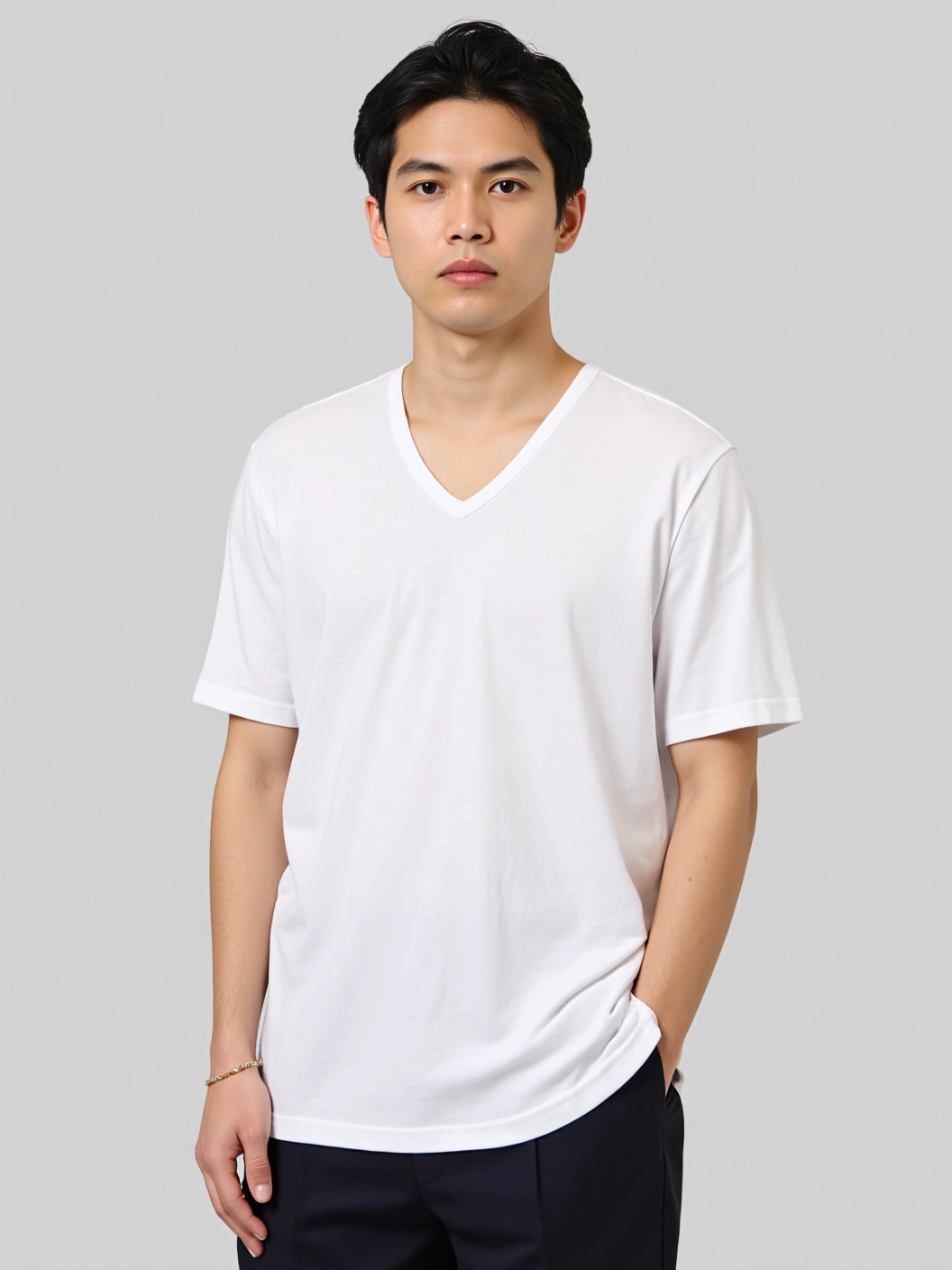 メンズ 綿100 半袖 インナー Vネック シャツ 無地 紳士 Tシャツ 天竺 肌着 下着 白 黒