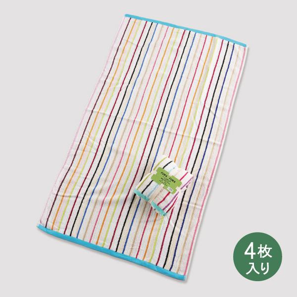 無撚糸大判バスタオル（ラベル付紐巻き）色込み