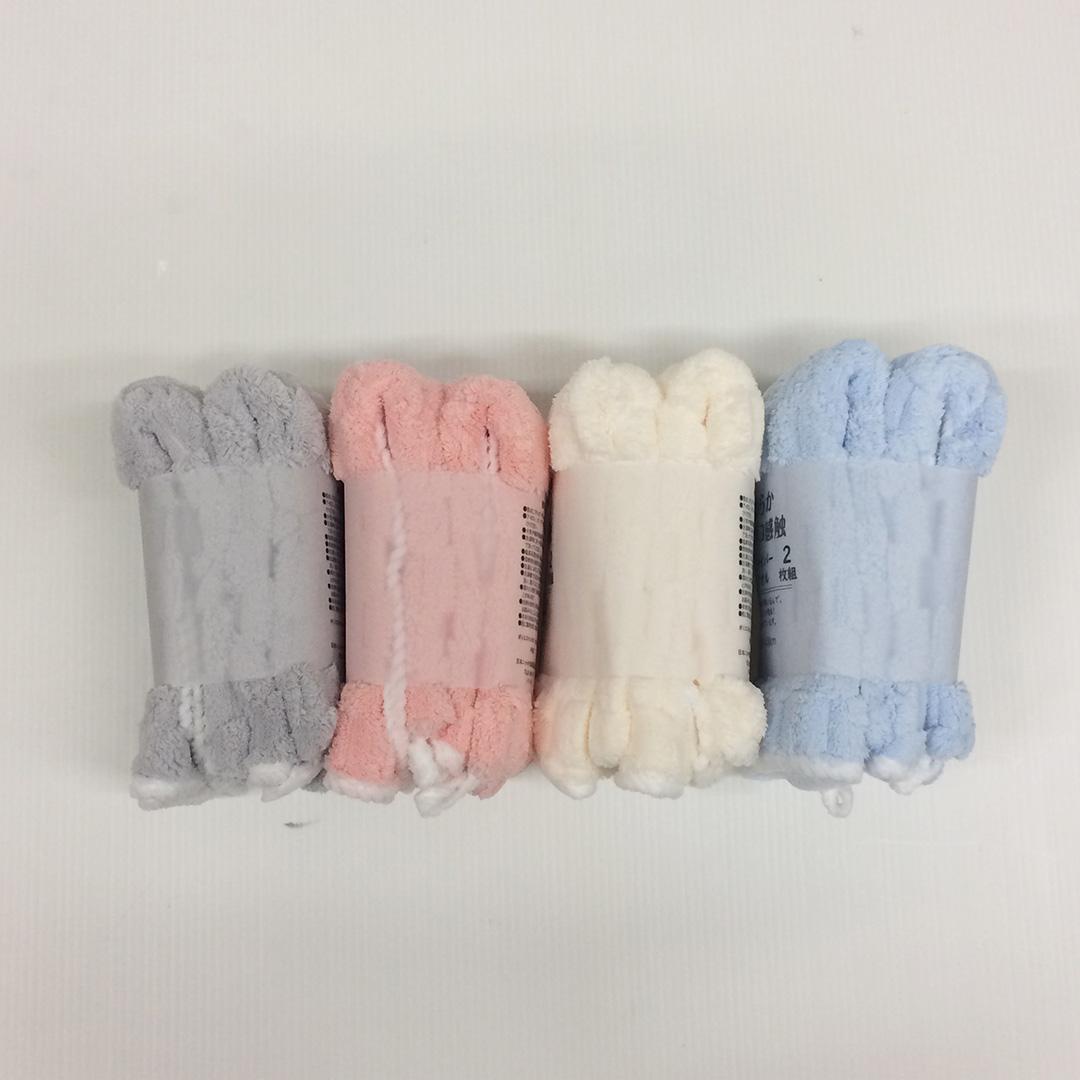 ぽこぽこマイクロフェイスタオル2Ｐ 4色込み