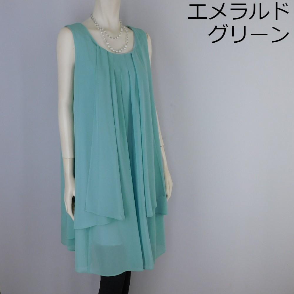 【春夏新作】■3色・2サイズ展開■シフォン地ワンピース