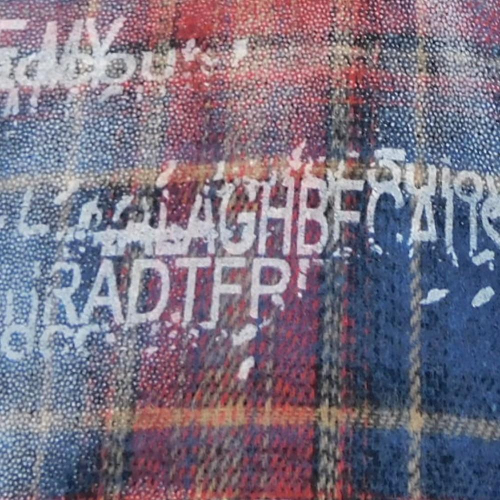 2024秋冬新作3色展開起毛ペイントデザインシャツチュニックゆったりサイズ