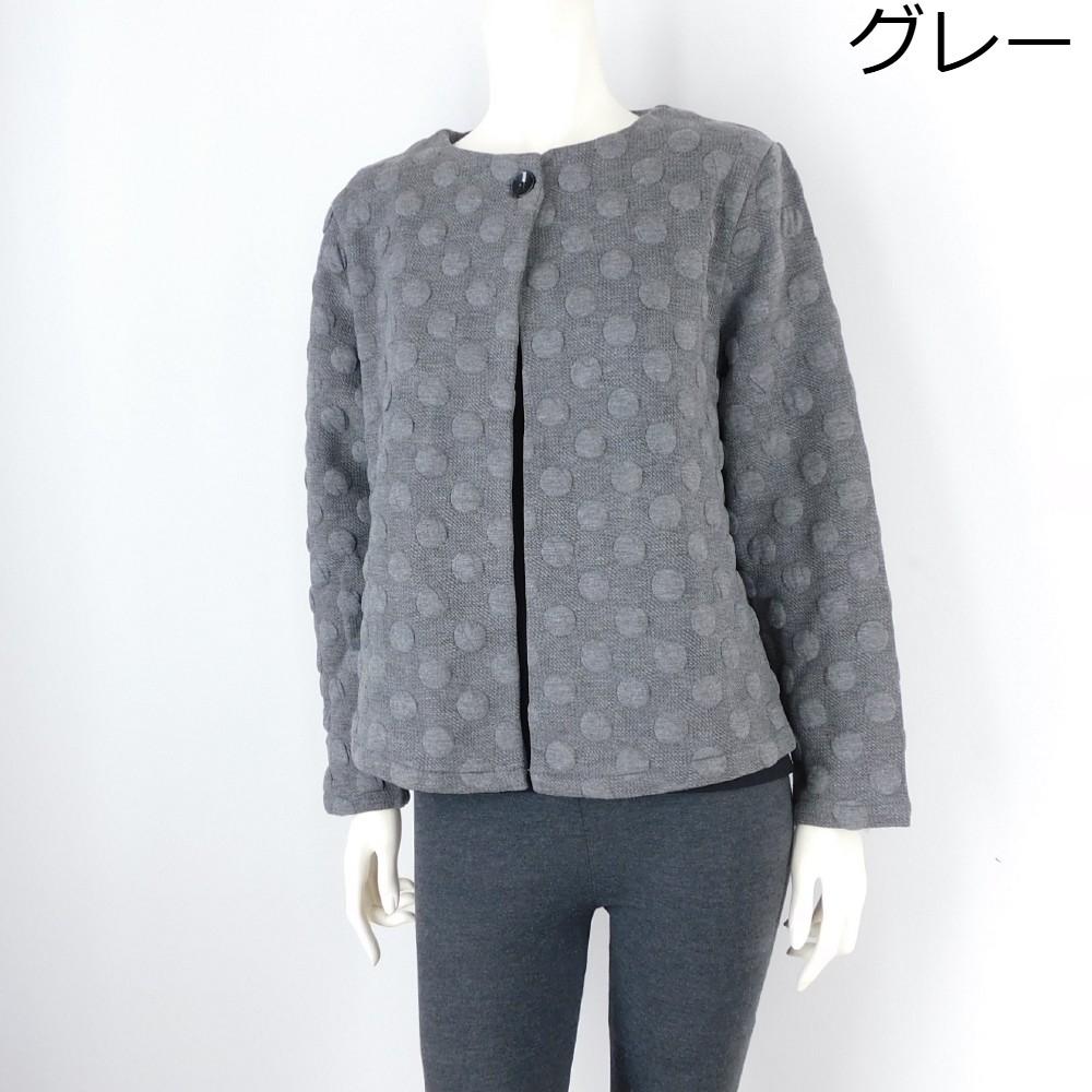 2025秋冬新作1色2サイズ展開ドット柄ふくれジャガードジャケットゆったりサイズ