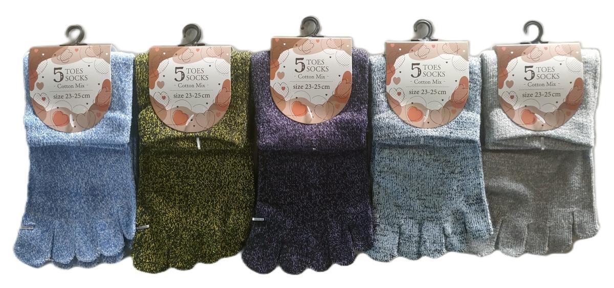 婦人5本指クルーソックス　【アソート柄セット】