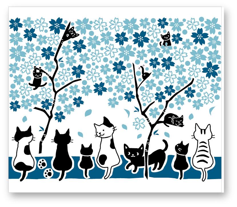 タオルハンカチ　さくら・ブルー