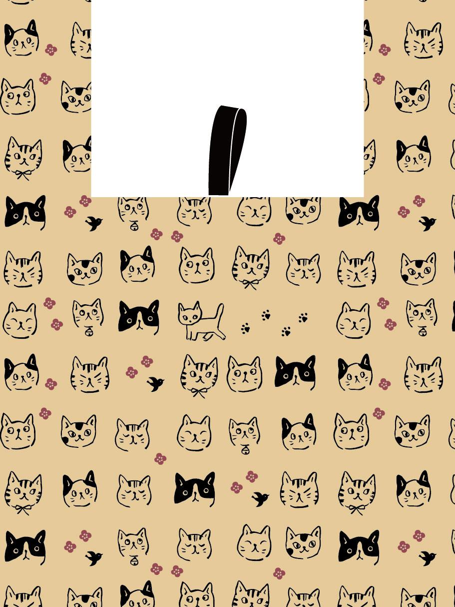 コンビニバッグ　ベージュ・顔