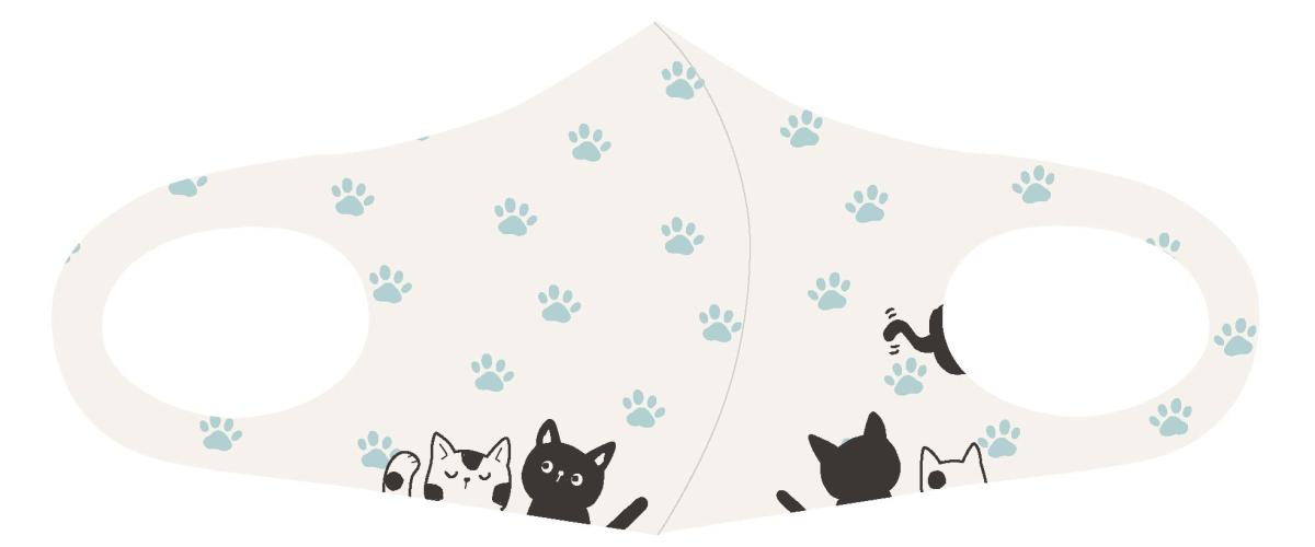 ウレタンマスク　２匹ねこ