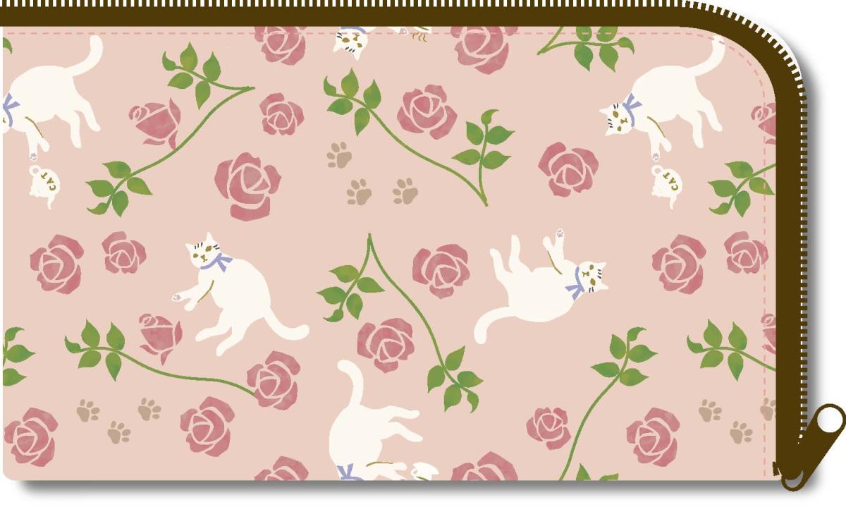 マスクポーチ　ローズ・ピンク