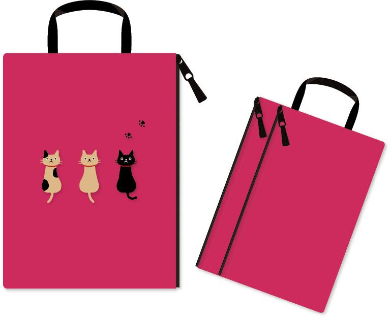 フラットポーチＬ　赤