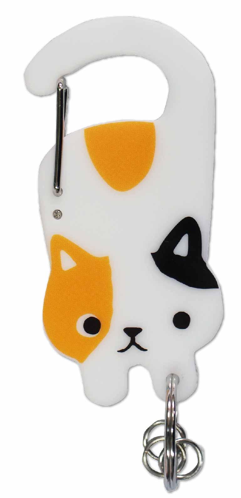 カラビナキーホルダー　ミケねこ