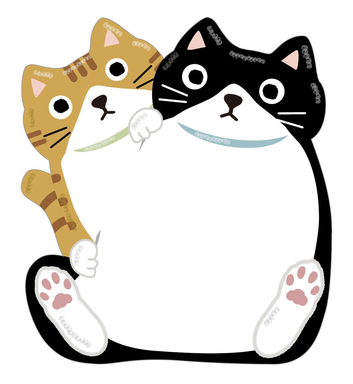 なかよしマグネットメモ（ペン付ツき）ハチ＆茶トラ