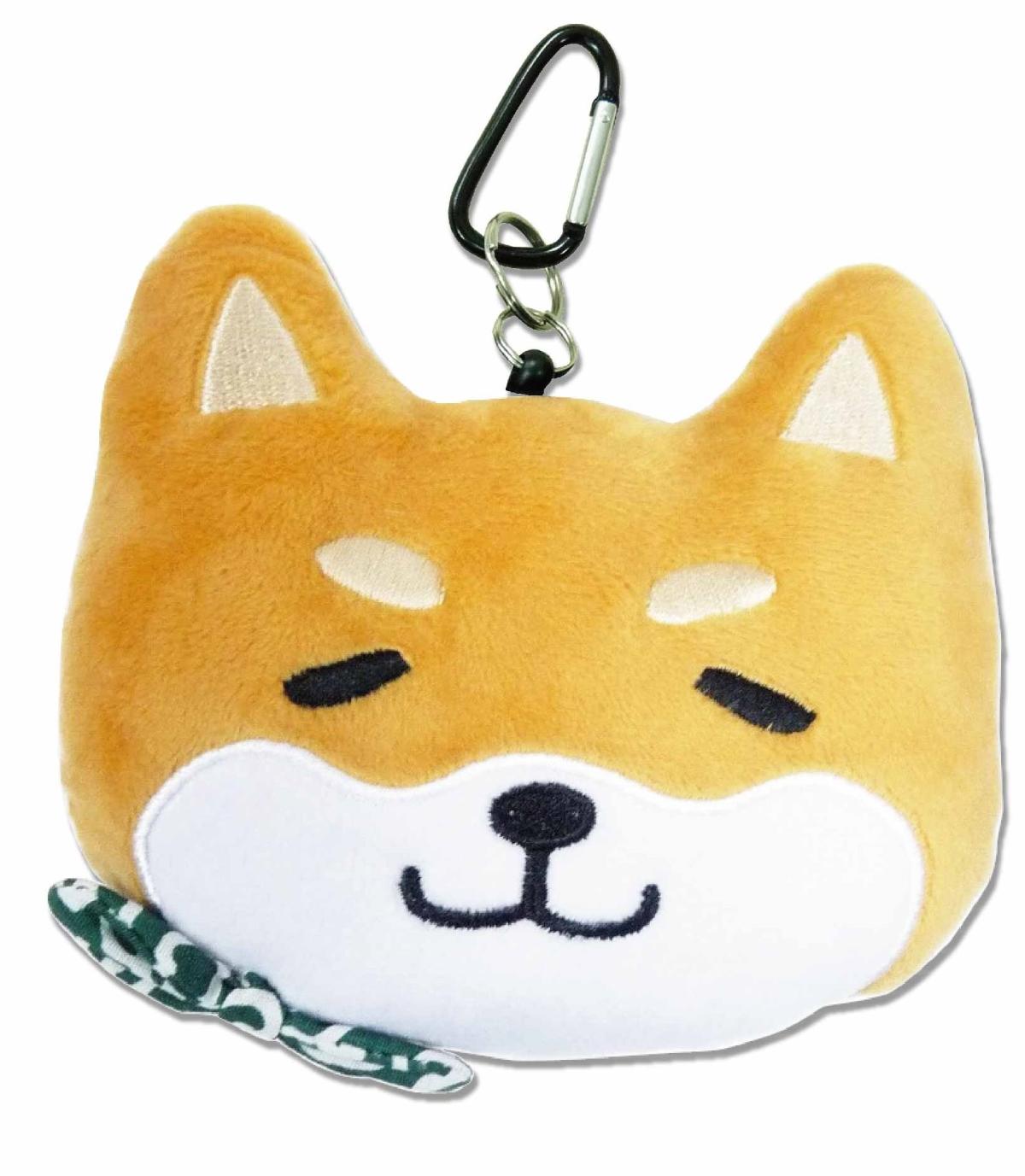 ぬいぐるみリールパスケース　茶しば