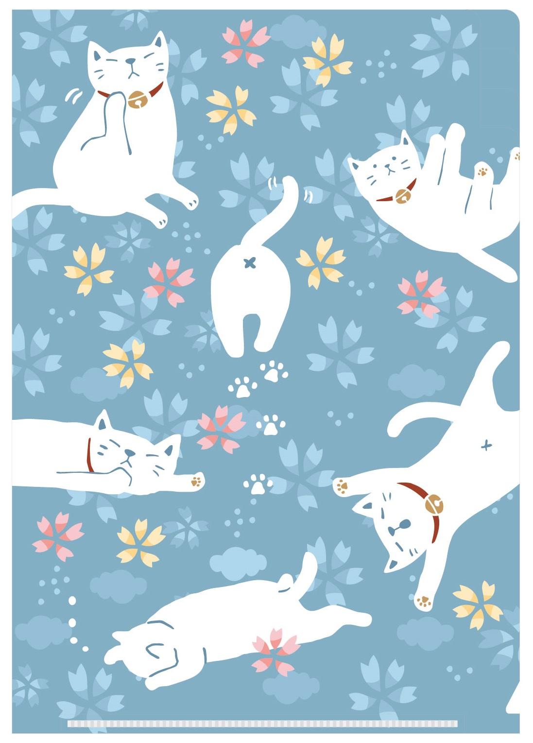 ナゴミ・Ａ５　クリアファイル３ポケット　ゆるねこ