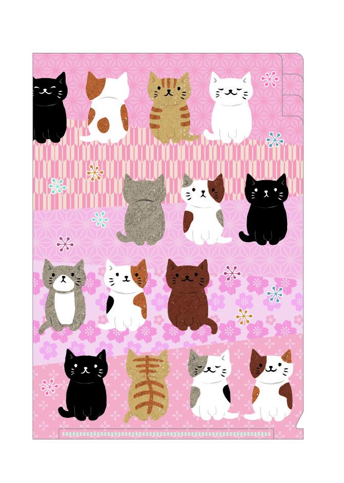 ナゴミ・Ａ５　クリアファイル３ポケット　さくら