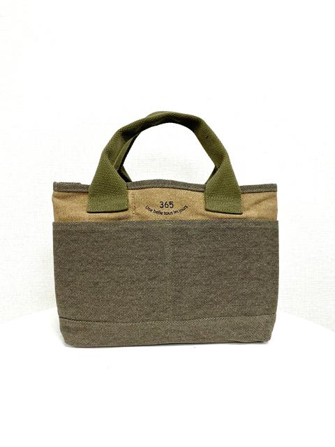 003183000 / 365　再生帆布　手提げバッグ　内側仕切り　全3カラー　ｶｰｷ