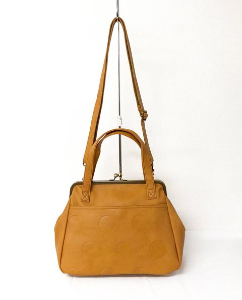 003178300 / ドットカラー合皮　がま口　手提げバッグ　2WAY　全5カラー　ｷ